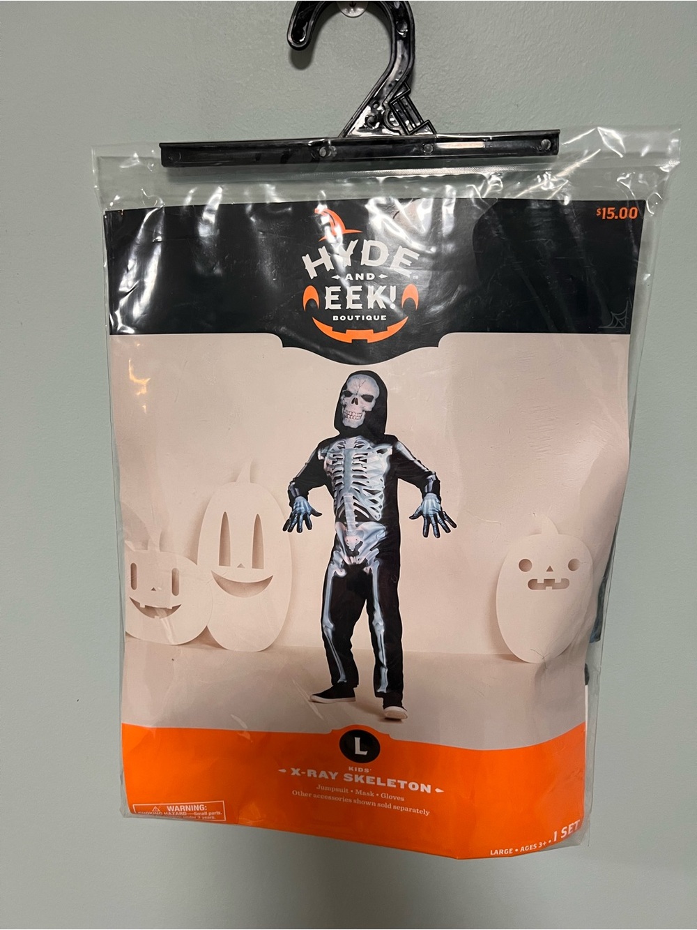 Kids Large Black Skeleton Costume - X-Ray Skeleton